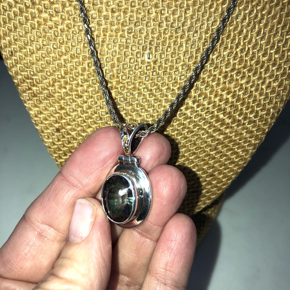 Sterling silver925 mystic topaz pendant - Picture 5 of 8